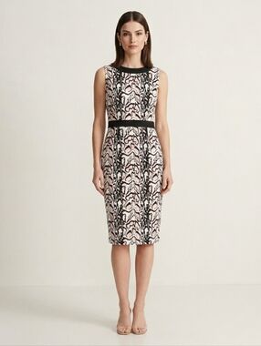 Kenneth Cole Reaction Animal Print Sleeveless Sheath Dress